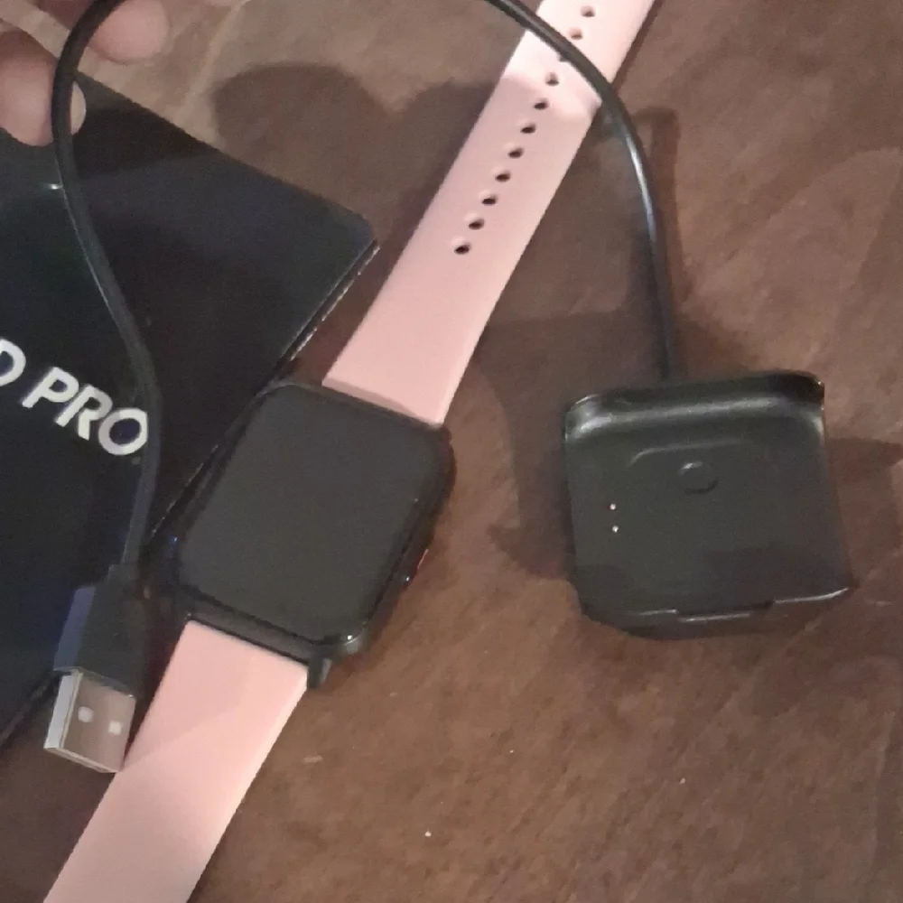 GARD PRO Pink Smartwatch with Black Charging Dock